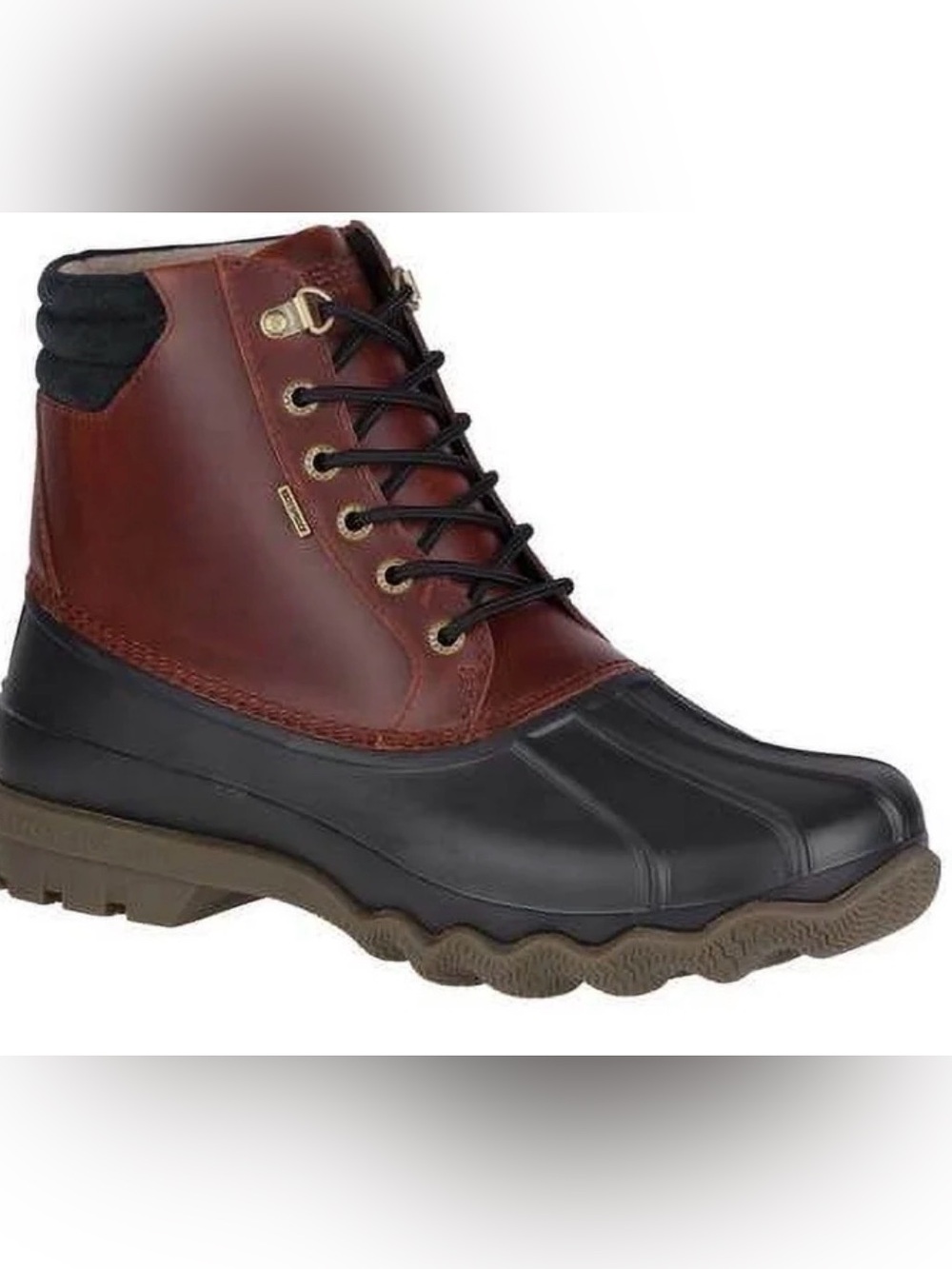 Men’s Sperry Top-Sider Avenue Black Amaretto Ankle Waterproof Duck Boots Size9